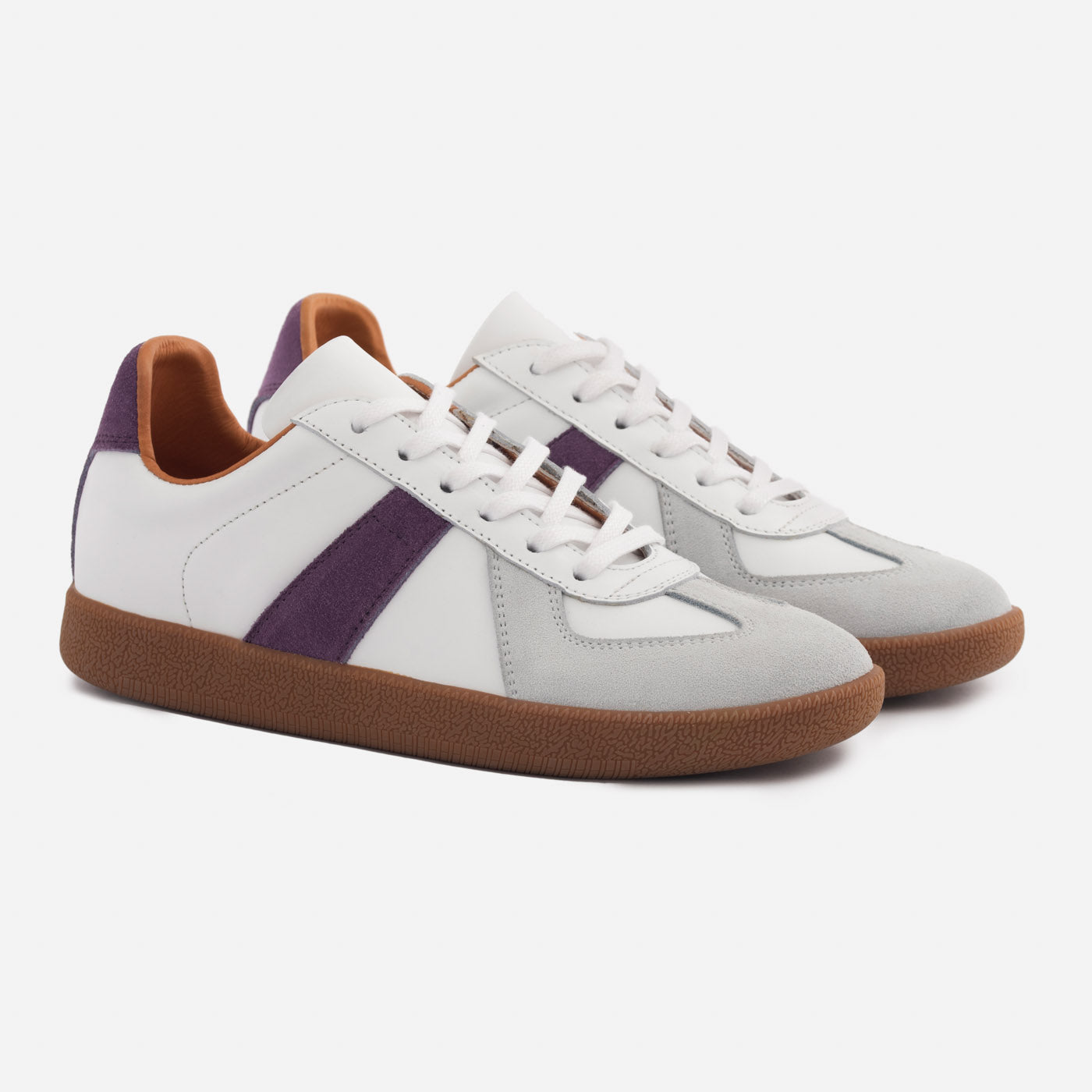 Morgen Trainers - Leather/Suede - Gum Sole - Women's